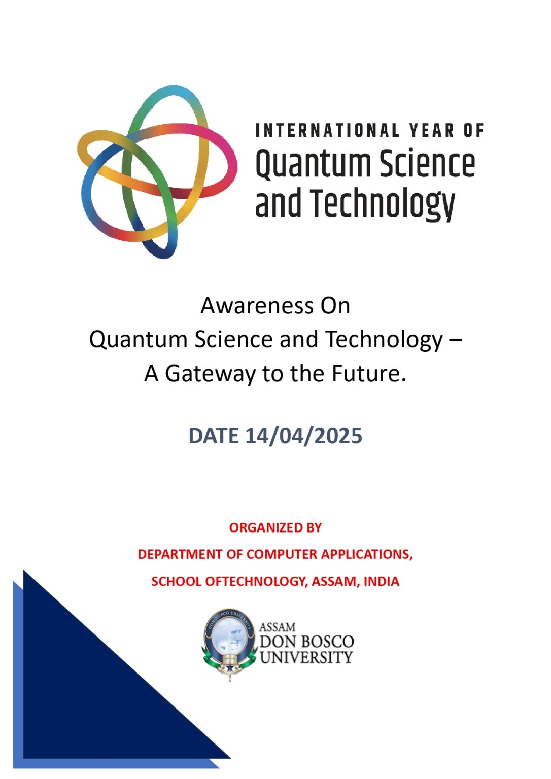 Celebration of World Quantum Day 2025 at Assam Don Bosco University ...